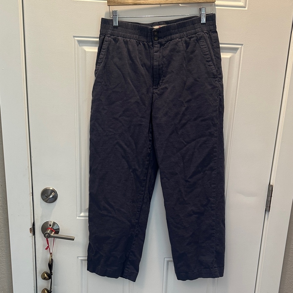 Women’s Marine Layer Relaxed Crop Pant Linen dark blue  size medium